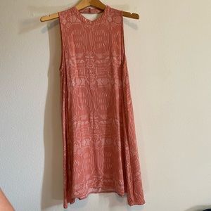 Oniell High Neck Soft Autumn Color Palette Casual Surfer Girl Boho Dress Large